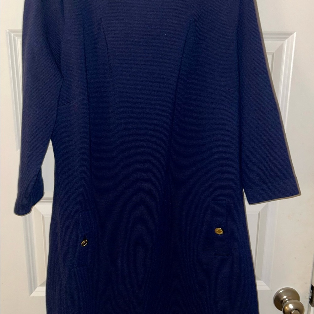 Lilly Pulitzer Blue Sheath Dress with Bateau Neckline